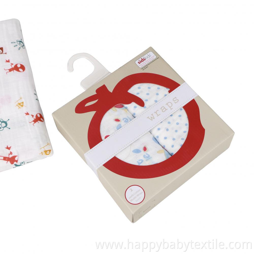 Breathable 100% cotton baby muslin swaddle 